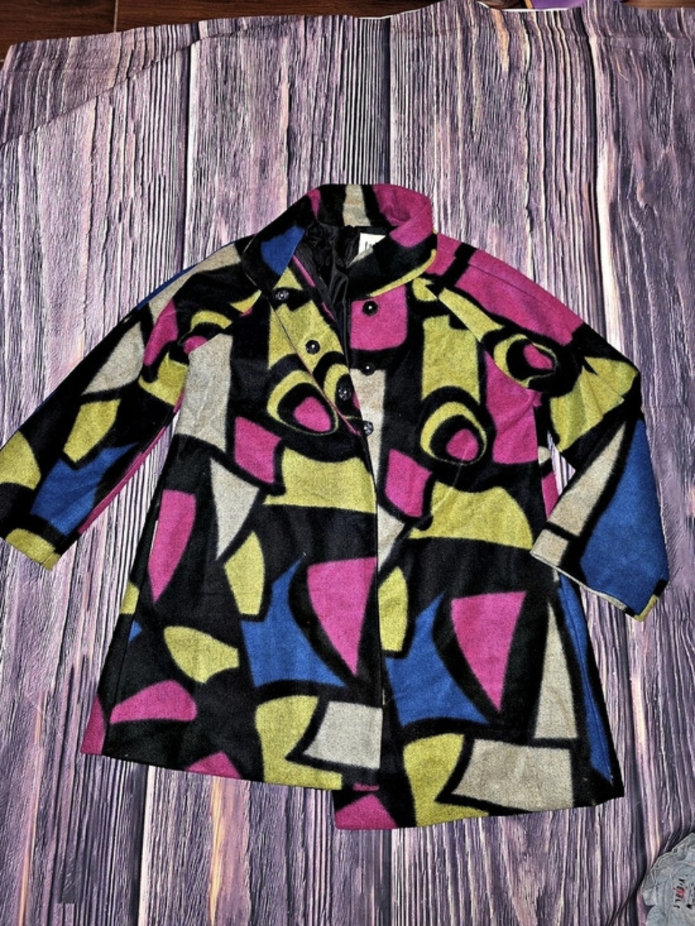 Luiu Abstract Pattern Jacket in Black & Pink Size Medium
